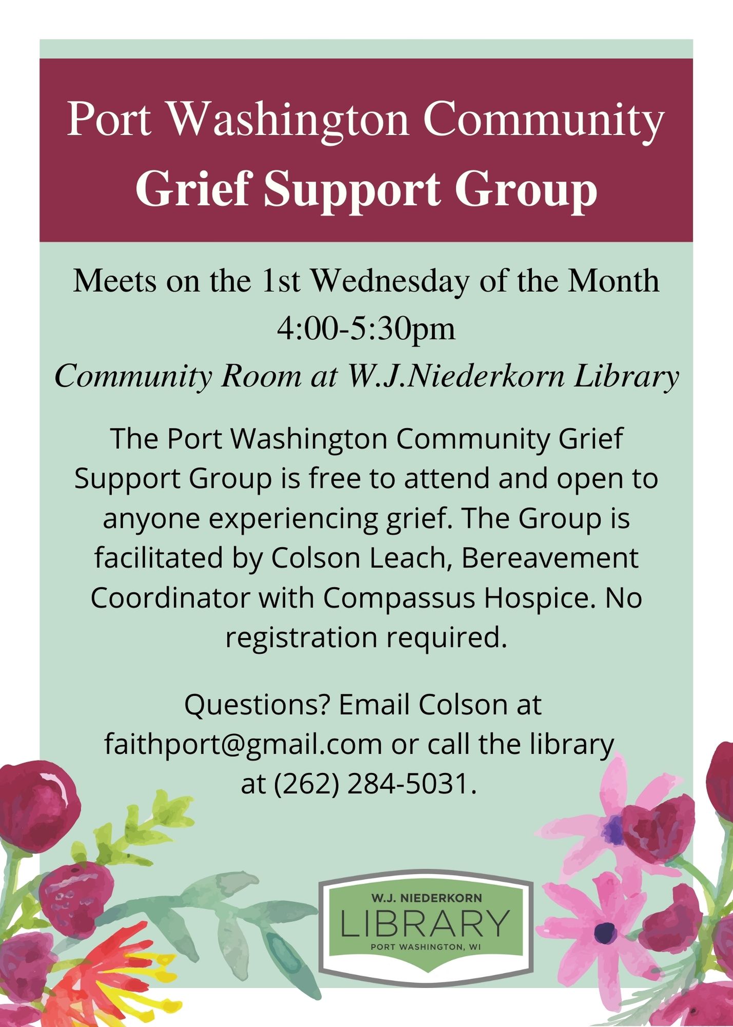 Flyer for Grief Support Group