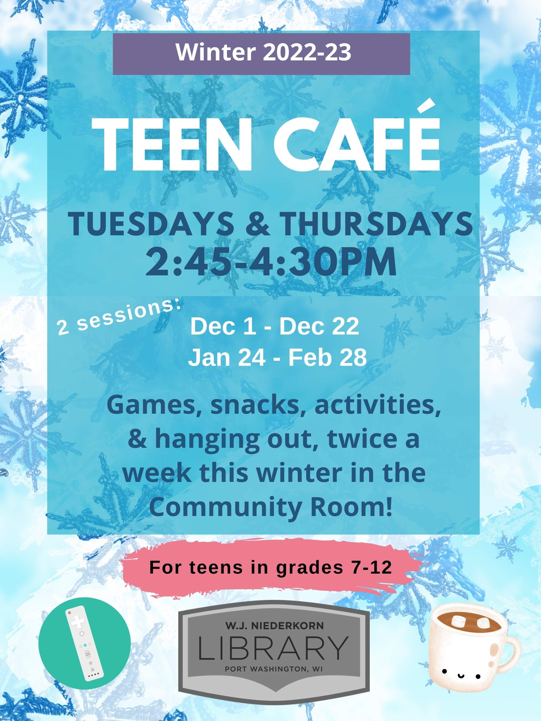 Teen Cafe winter flyer