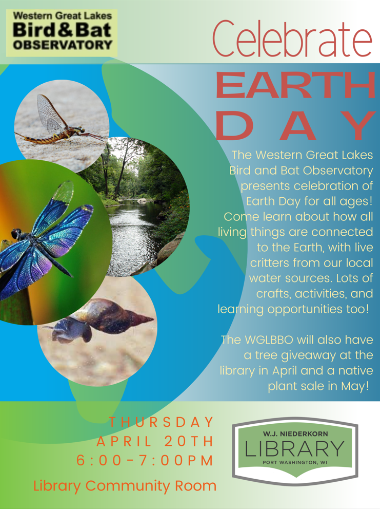 western great lakes bird and bat observatory celebrate earth day poster