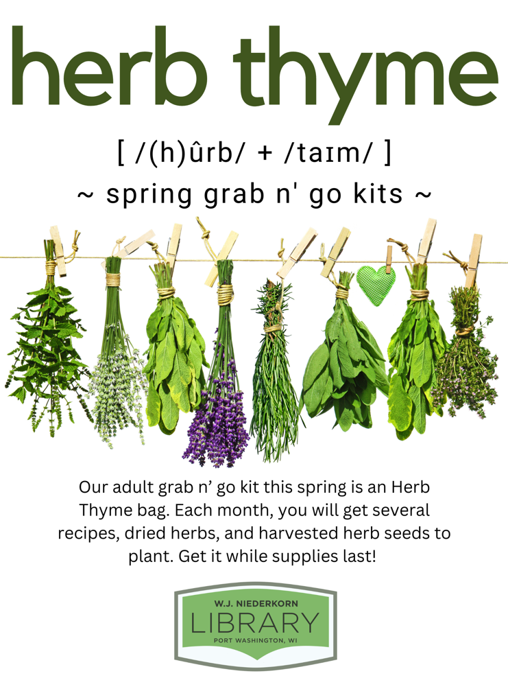 Spring Adult Grab and Go Kits Herb Thyme Poster 