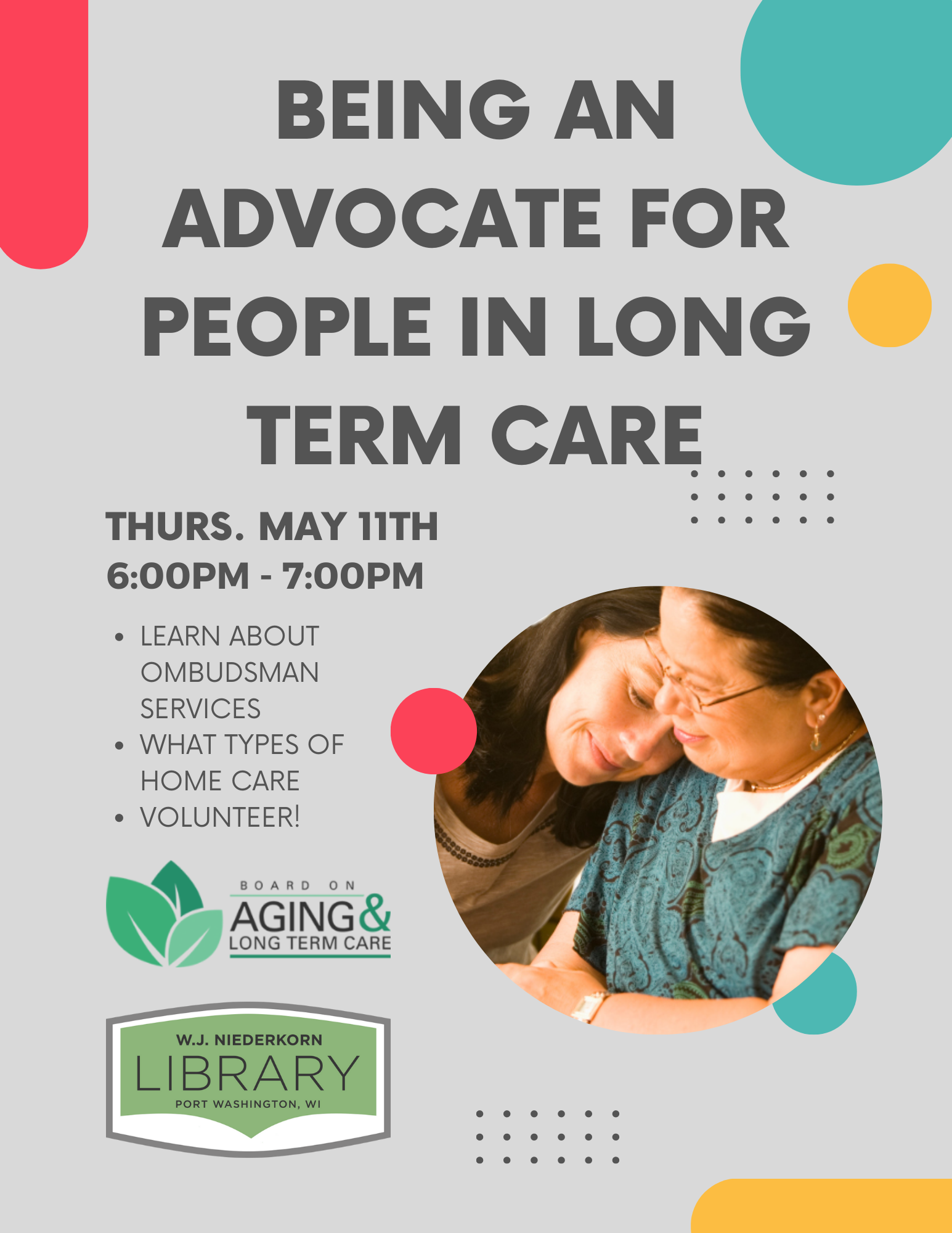 Being an advocate for people in long term care poster
