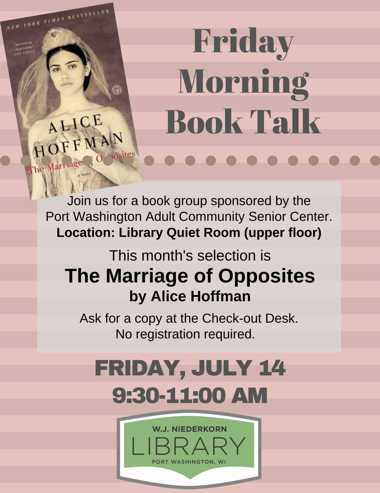 friday morning book talk poster the marriage of opposites