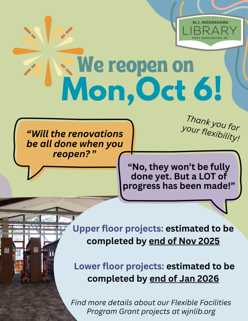 We reopen on Mon, Oct 6 flyer. Will all the grant project be done? No.