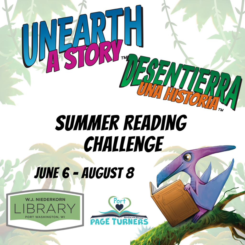 Summer Reading Challenge promo image. Goes from June 6 to Aug 8